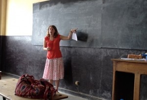 Erin working with students in Madagascar