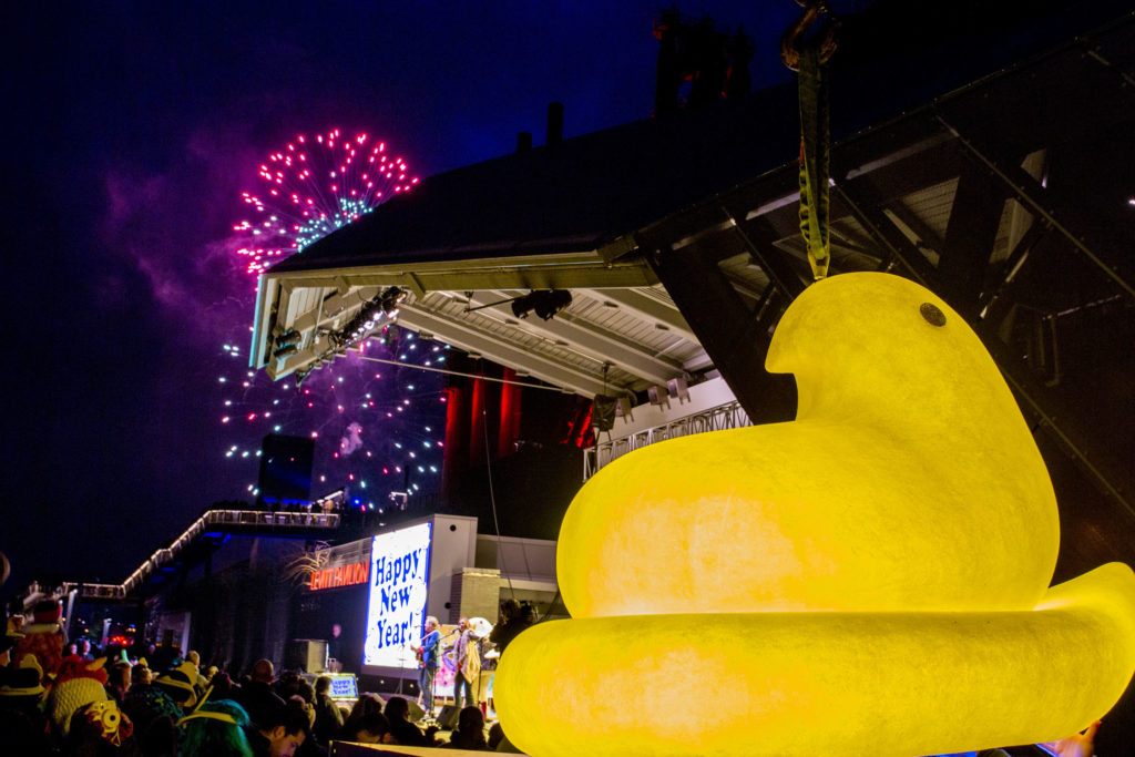 The PEEPS® Chick  rings in the new year at the 7th annual PEEPSFEST®  Dec. 31, 2015 in Bethlehem, PA.  Jeff Fusco/AP Images for Just Born Quality Confections