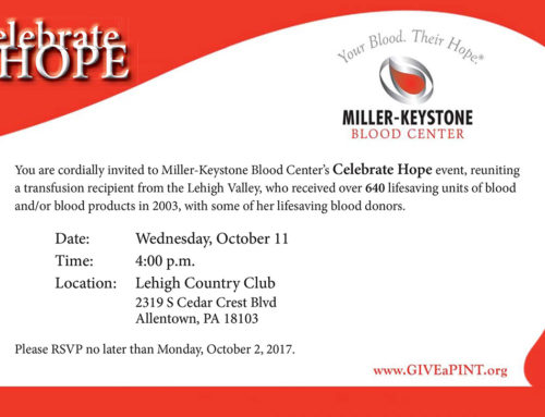 Celebrate Hope with Miller-Keystone Blood Center